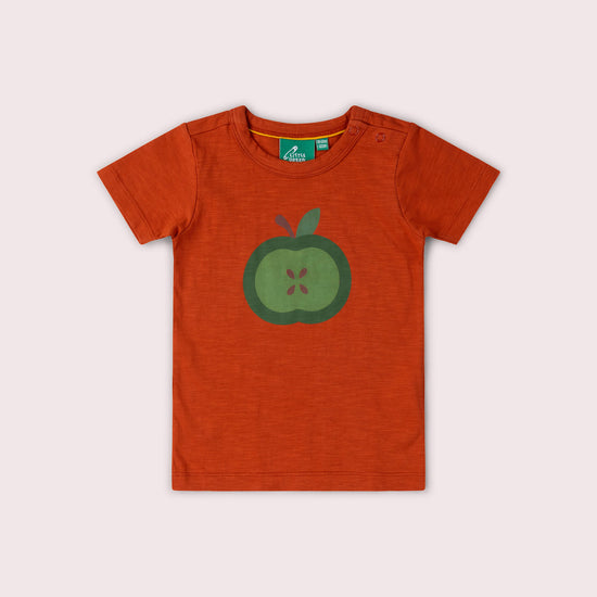 Apple A Day Short Sleeve Popper T Shirt Red / 18-24m