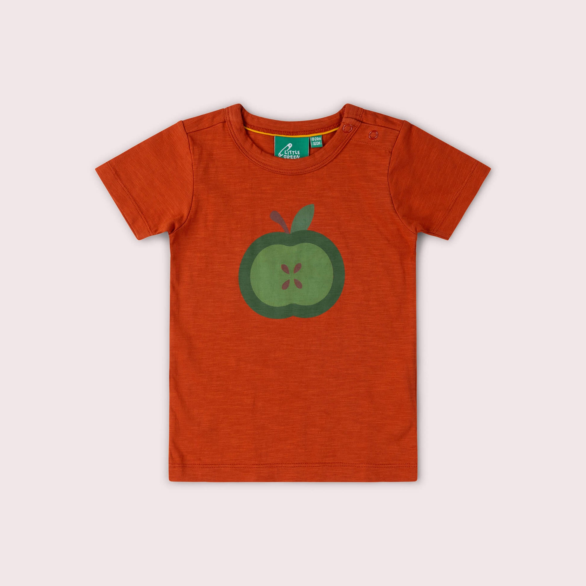 Apple A Day Short Sleeve Popper T Shirt Red / 18-24m