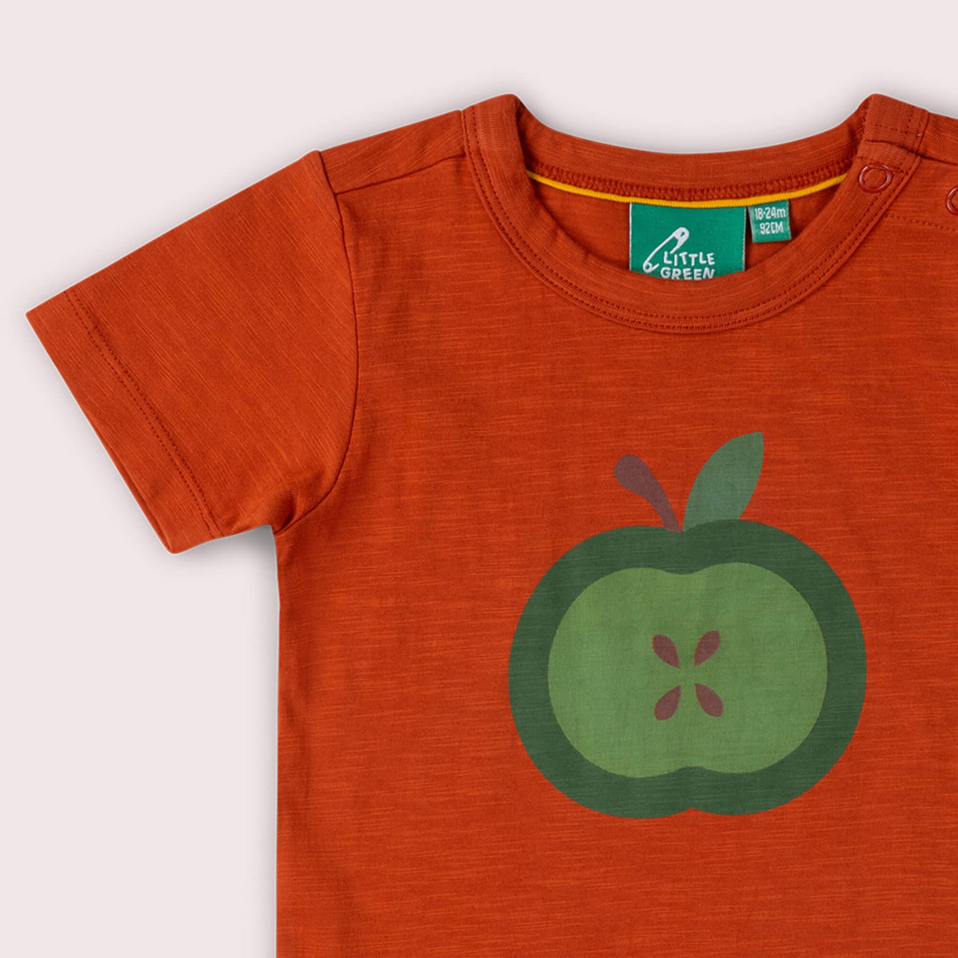 Apple A Day Short Sleeve Popper T Shirt Red / 18-24m