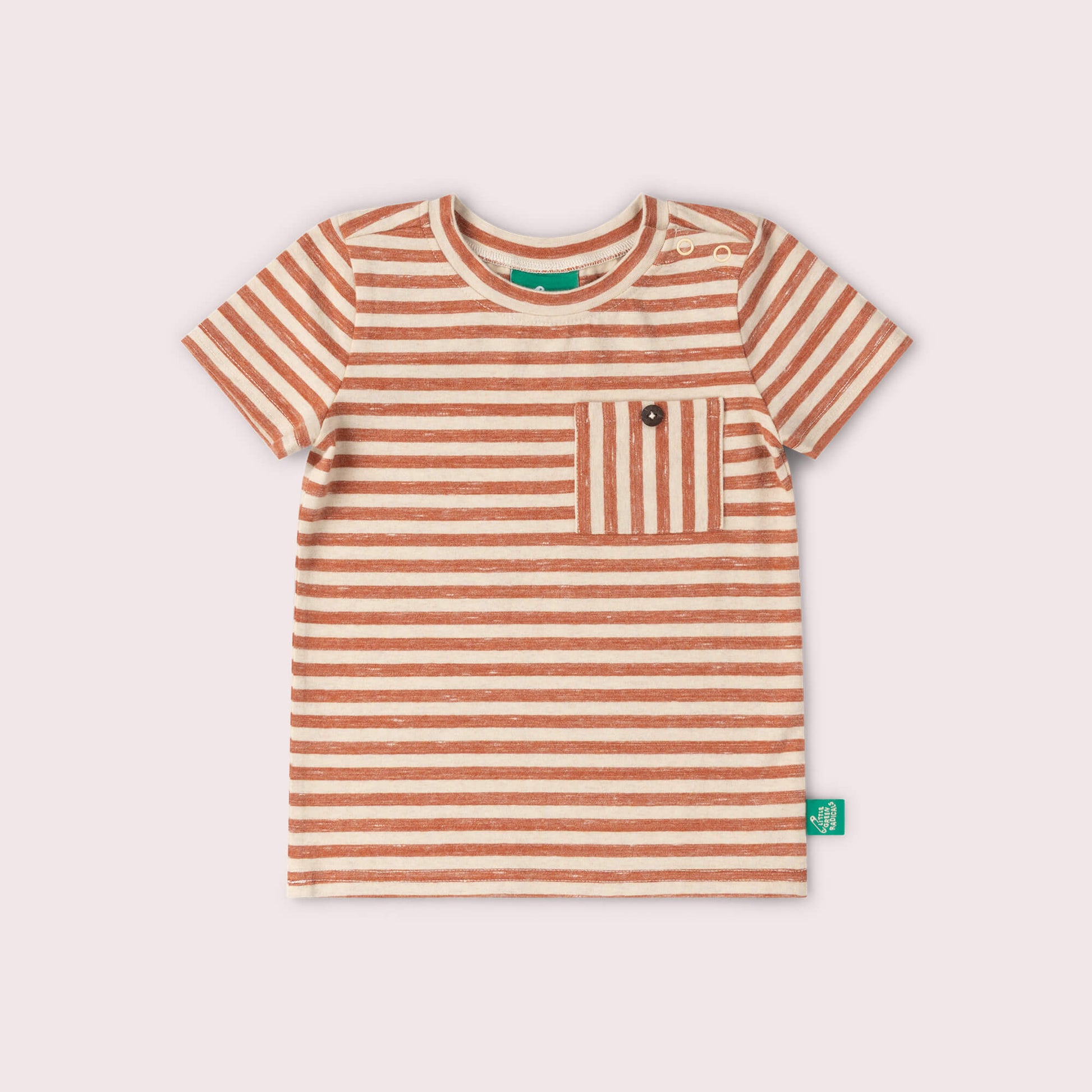 Burnt Ochre Striped Short Sleeve Essential T-Shirt Red / 18-24m