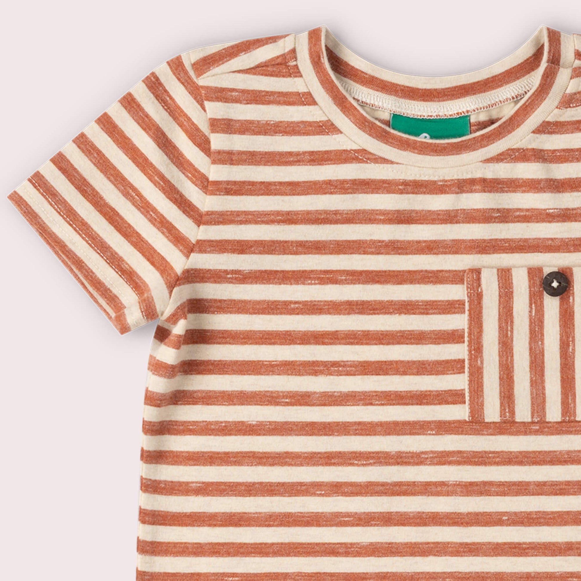 Burnt Ochre Striped Short Sleeve Essential T-Shirt Red / 18-24m