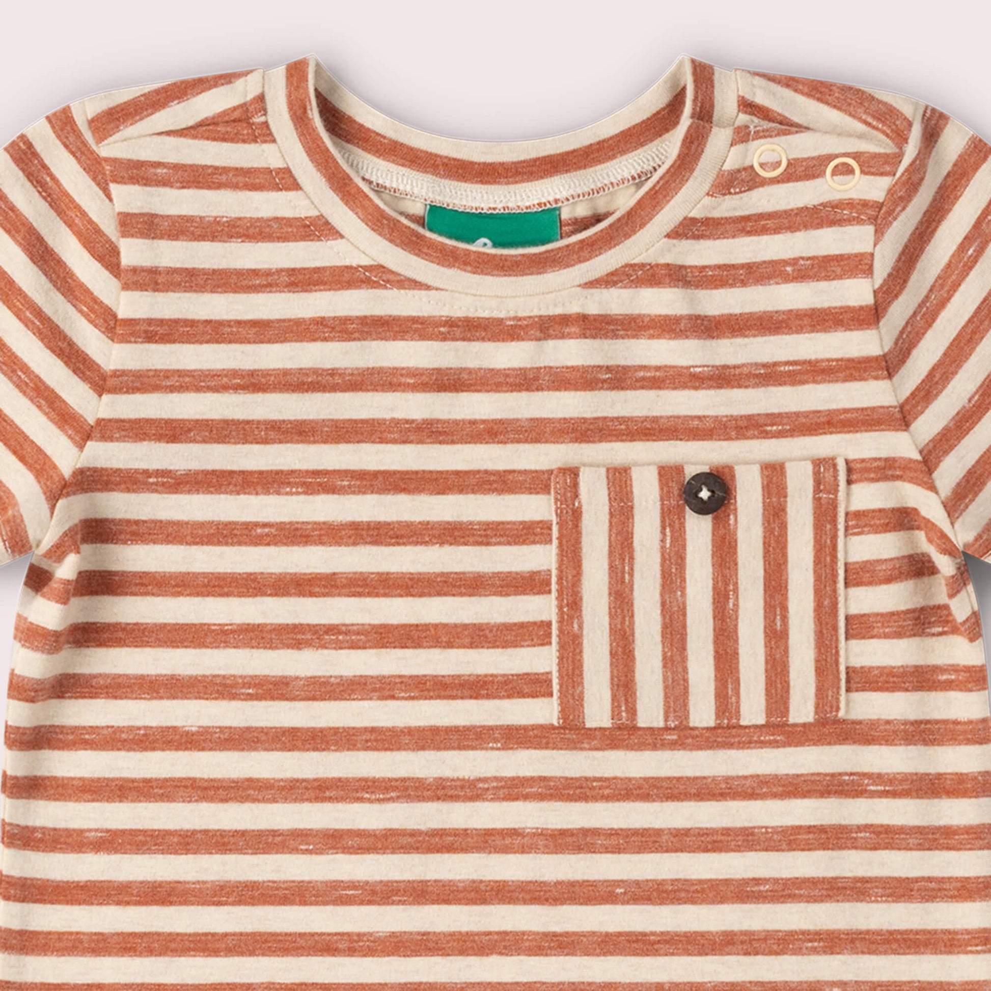 Burnt Ochre Striped Short Sleeve Essential T-Shirt Red / 18-24m