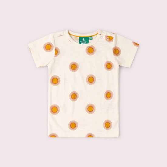 Summer Sun Short Sleeve Popper T Shirt Cream / 18-24m