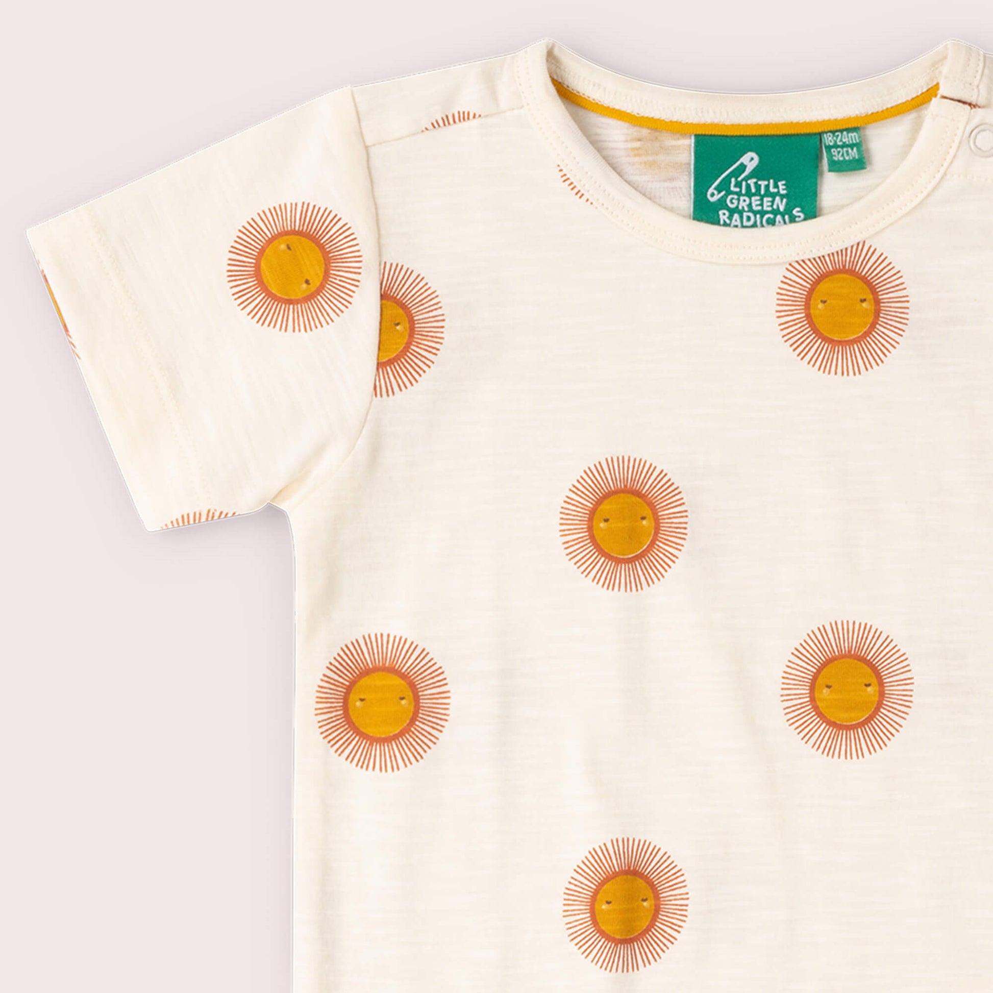 Summer Sun Short Sleeve Popper T Shirt Cream / 18-24m