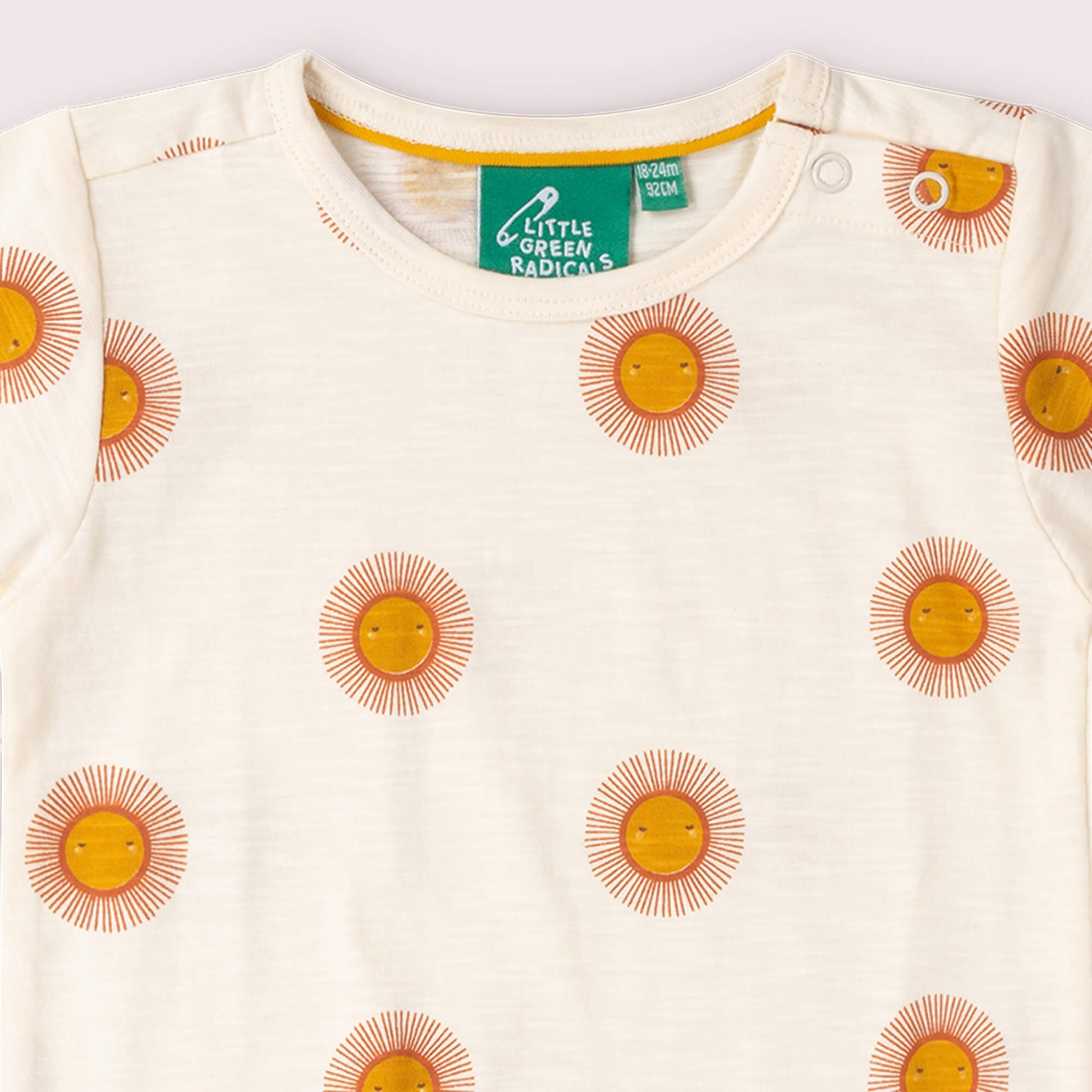 Summer Sun Short Sleeve Popper T Shirt Cream / 18-24m