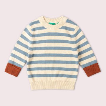 Hazy Blue Striped Knitted Jumper Blue / 12-24m