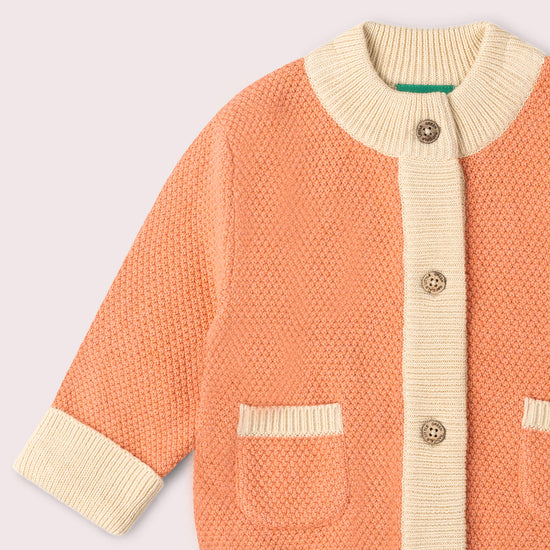 Coral Snuggly Knitted Cardigan Pink / 12-24m