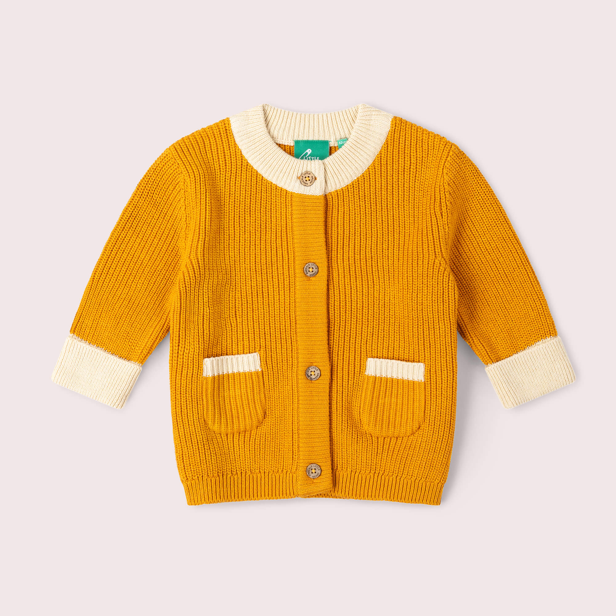 Golden Ochre Snuggly Knitted Cardigan Gold / 12-24m