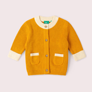 Golden Ochre Snuggly Knitted Cardigan Gold / 12-24m