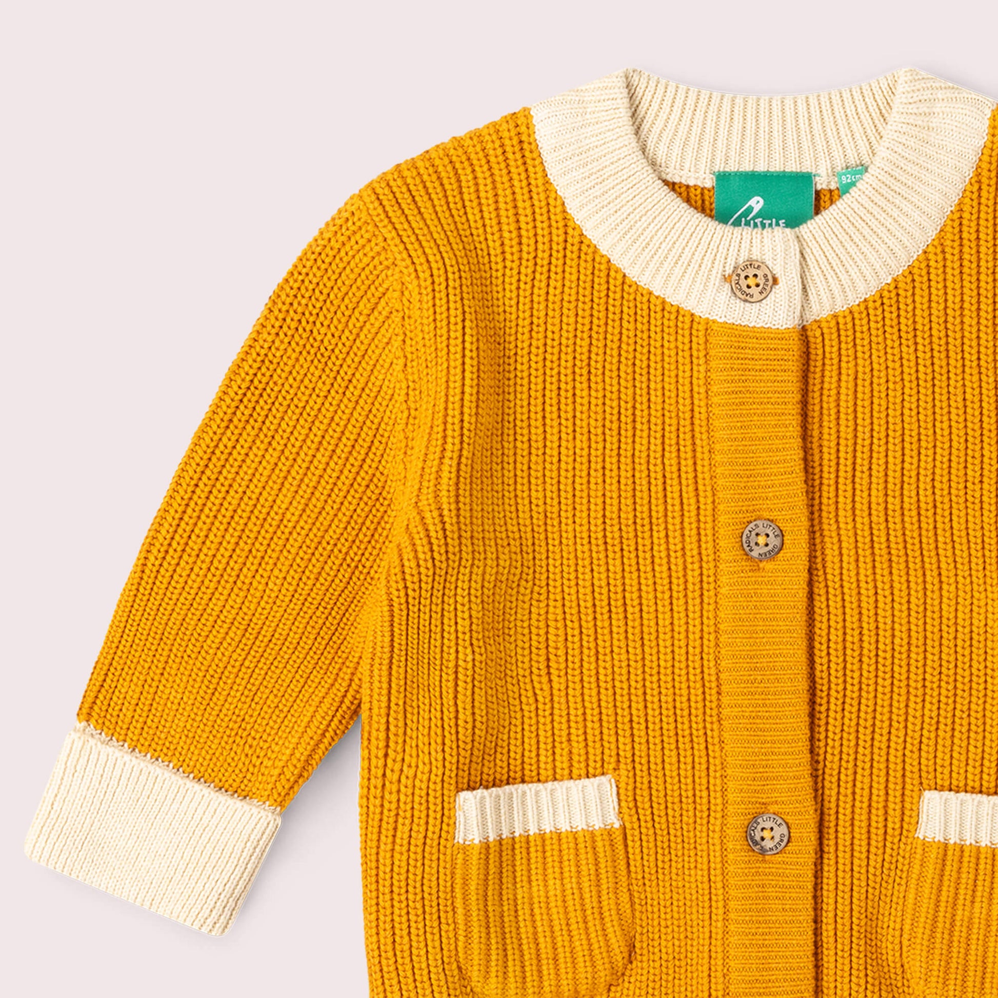Golden Ochre Snuggly Knitted Cardigan Gold / 12-24m