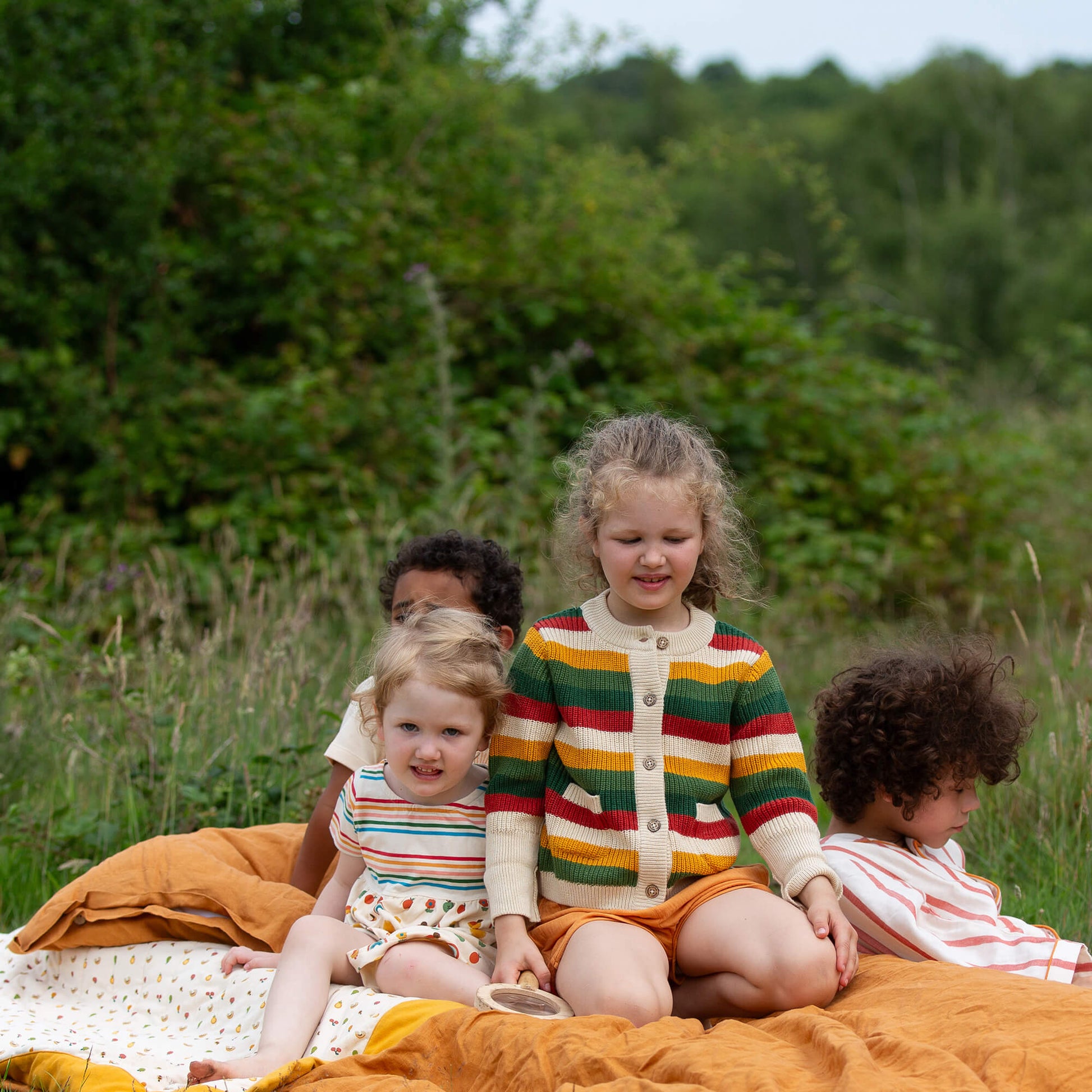 Spring Rainbow Knitted Snuggly Cardigan MULTI / 12-24m