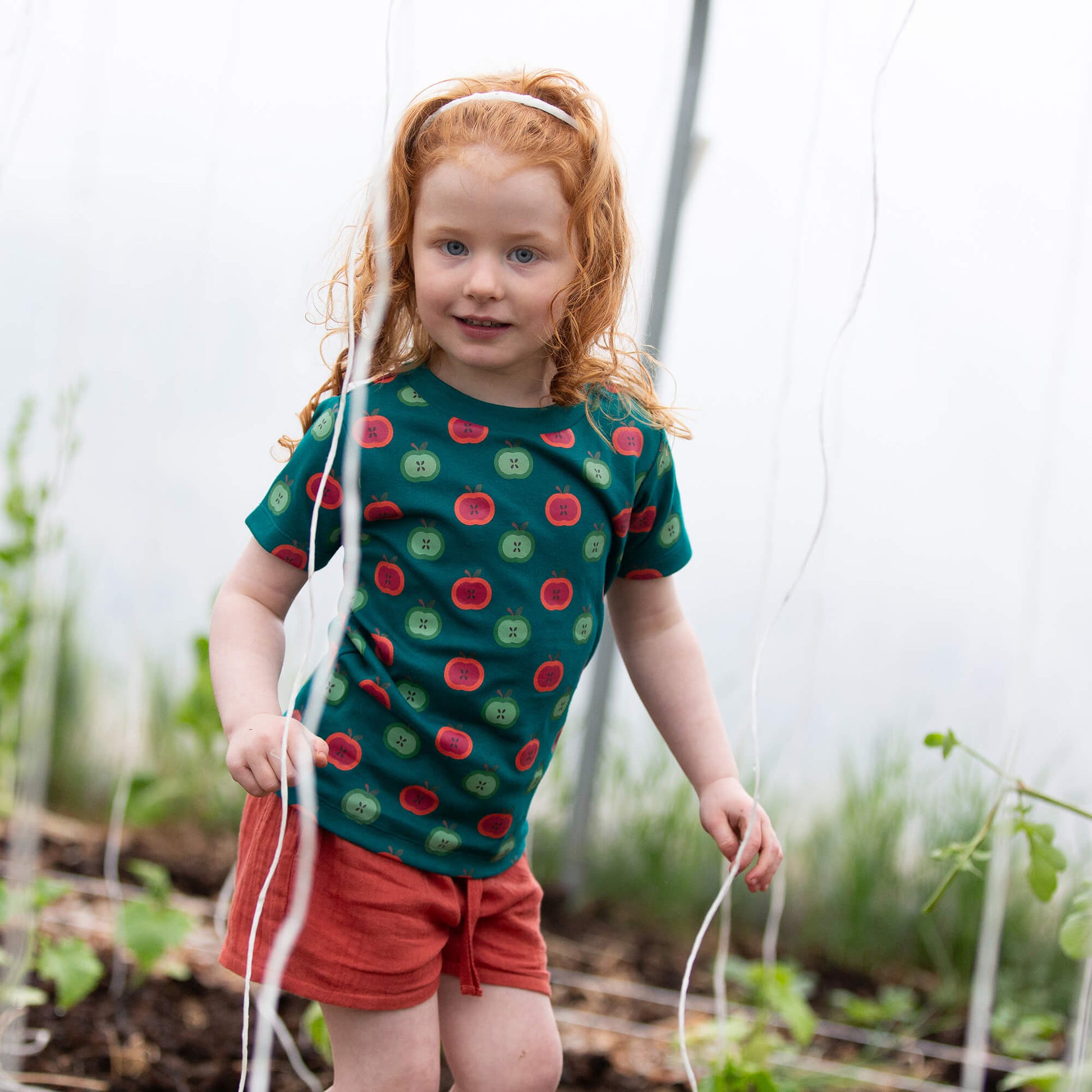 Apple Picking Short Sleeve T Shirt Blue / 18-24m
