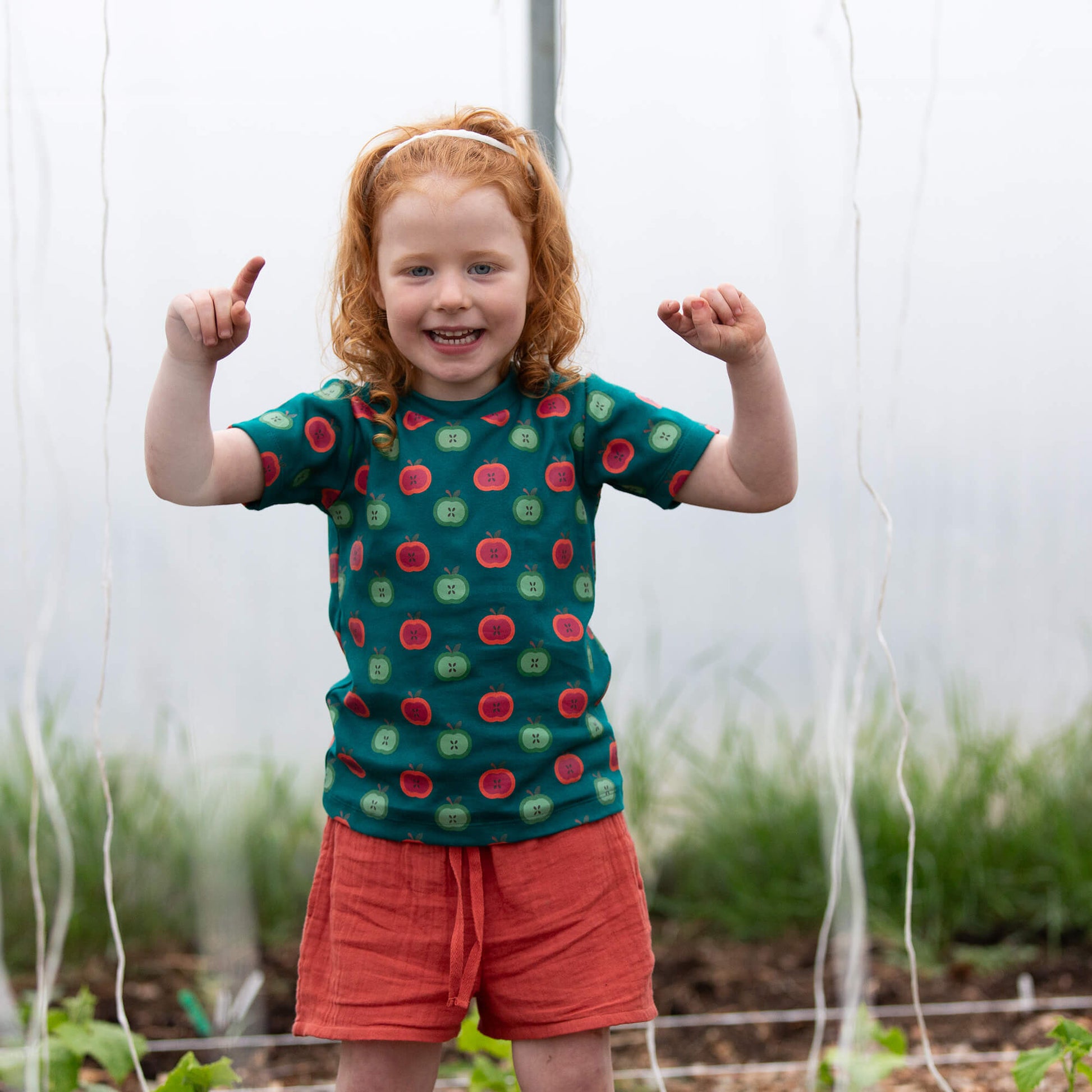 Apple Picking Short Sleeve T Shirt Blue / 18-24m