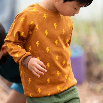 Lightning Raglan Sweatshirt Gold / 18-24m