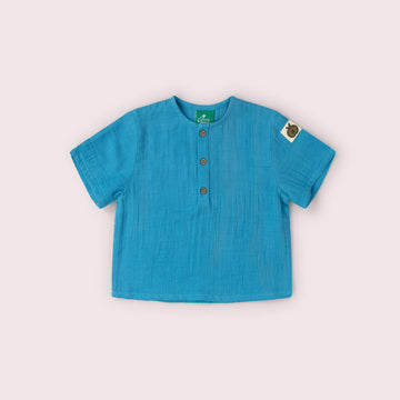 Blue Moon Short Sleeved Henley Top Blue / 18-24m