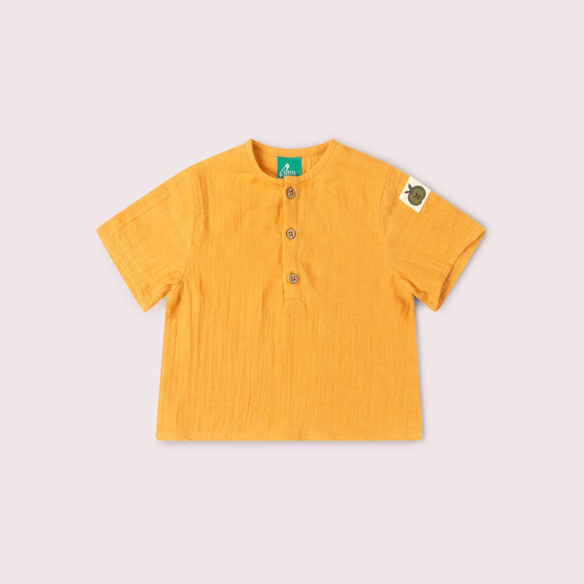 Golden Ochre Short Sleeved Henley Top Gold / 18-24m