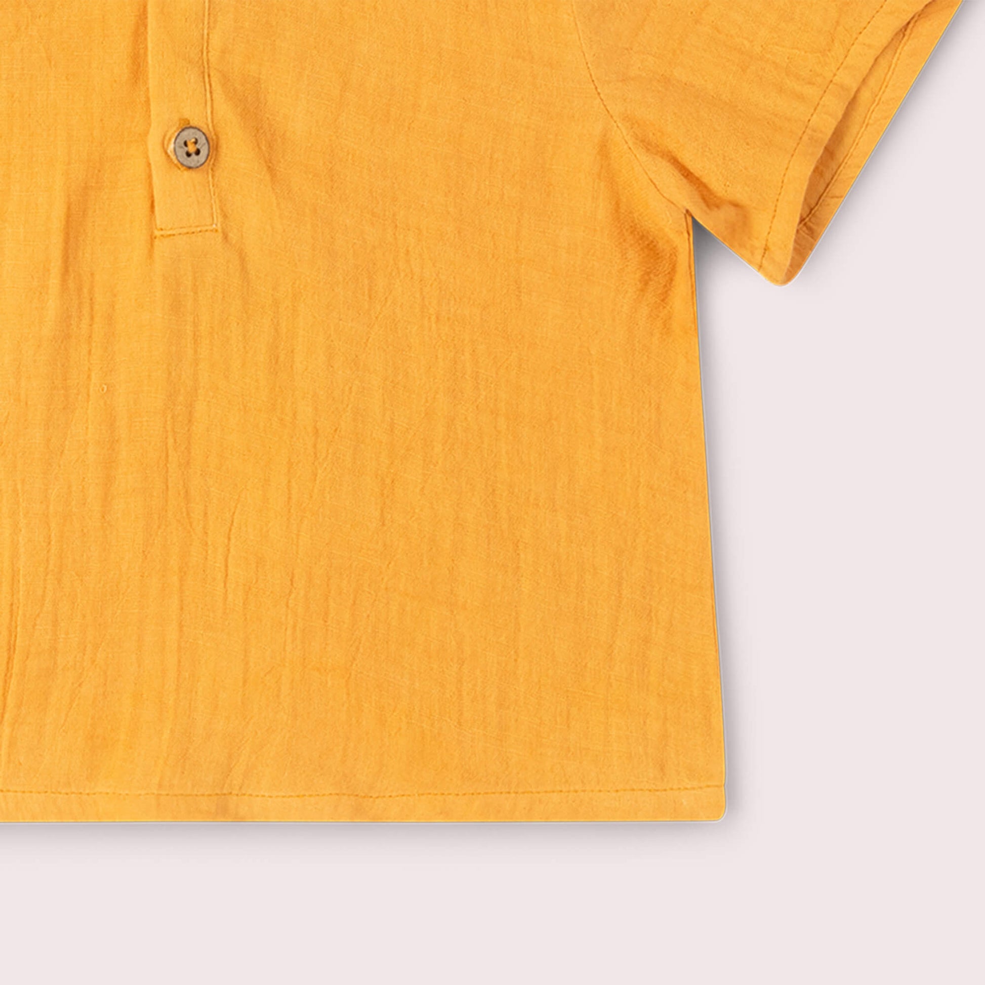 Golden Ochre Short Sleeved Henley Top Gold / 18-24m
