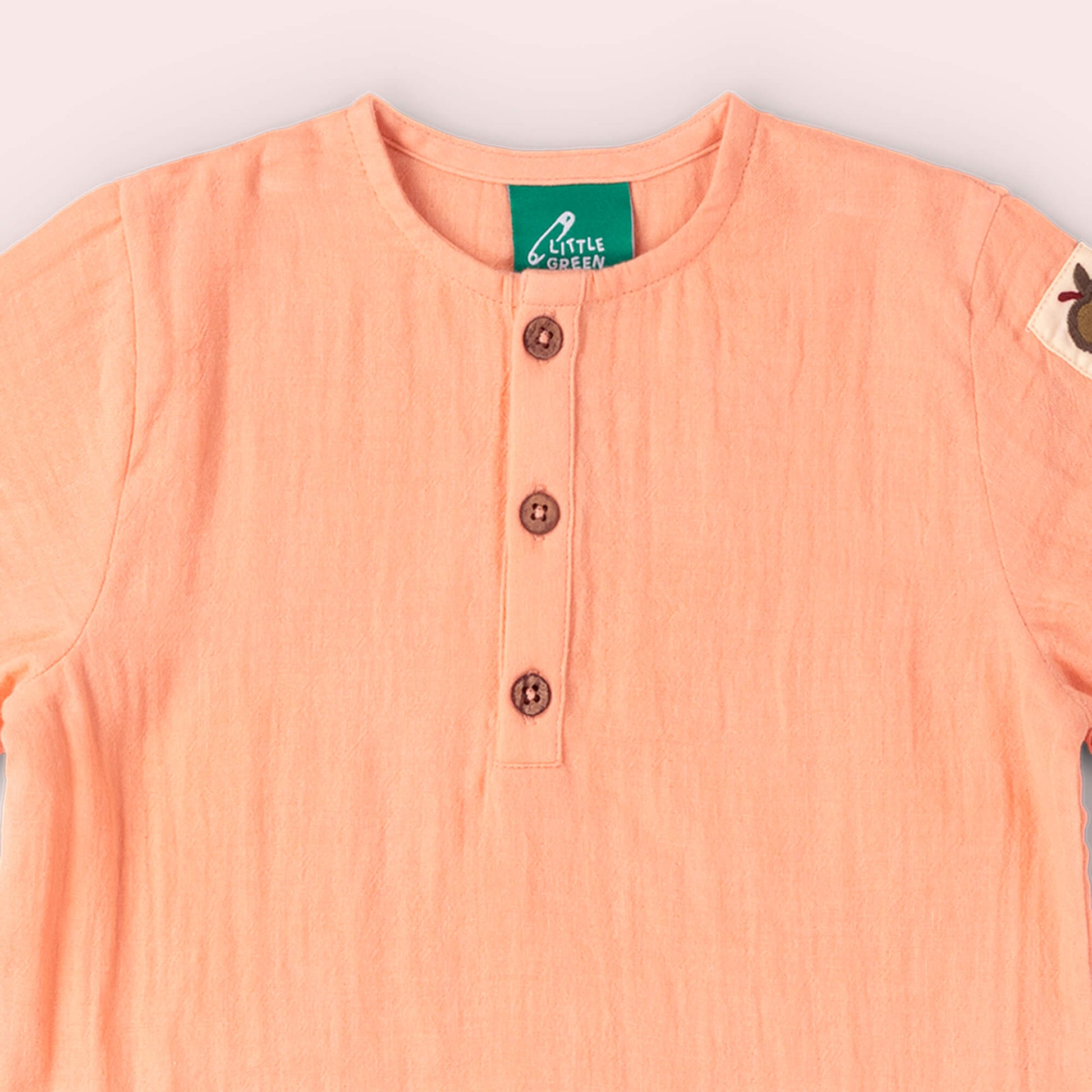 Coral Pink Short Sleeved Henley Top Pink / 18-24m