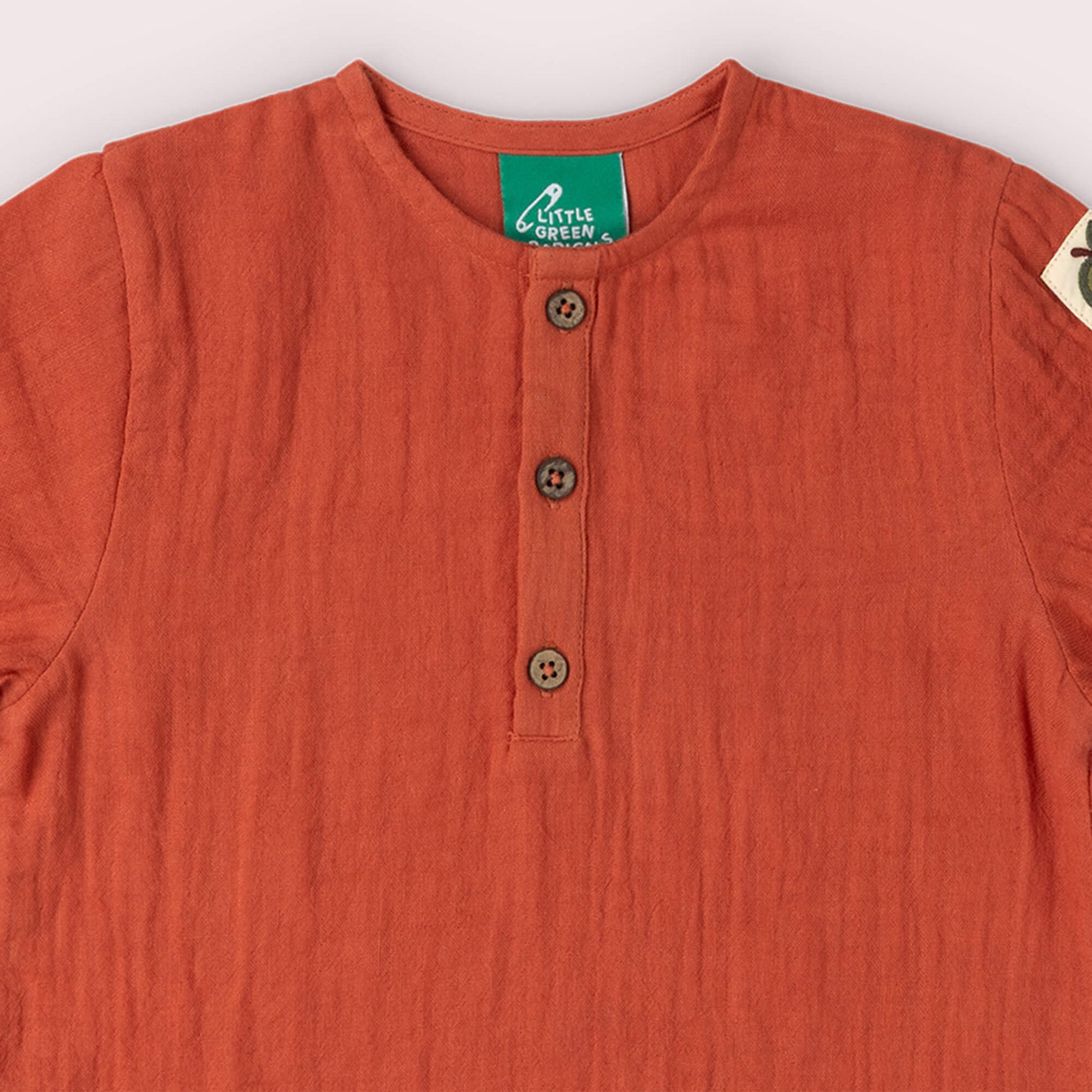 Burnt Ochre Short Sleeved Henley Top Red / 18-24m