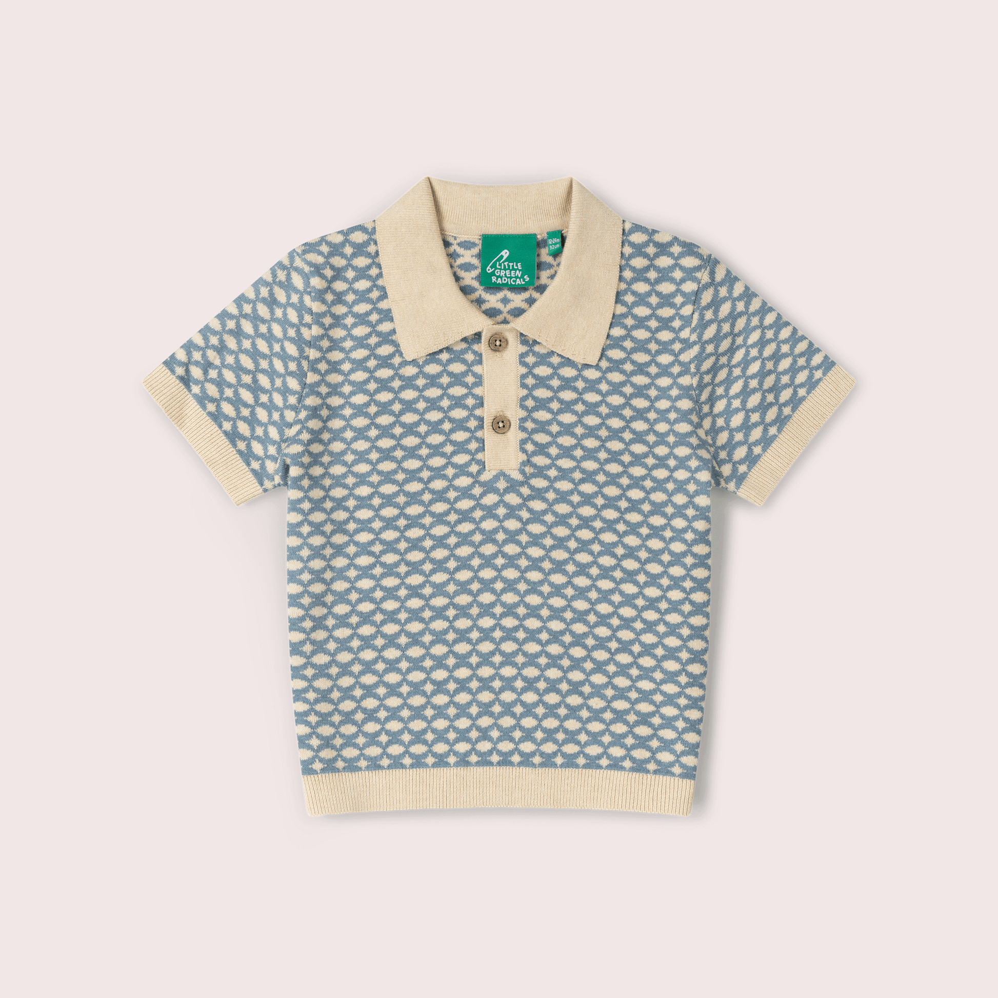 Hazy Blue Short Sleeve Knitted Top Blue / 12-24m
