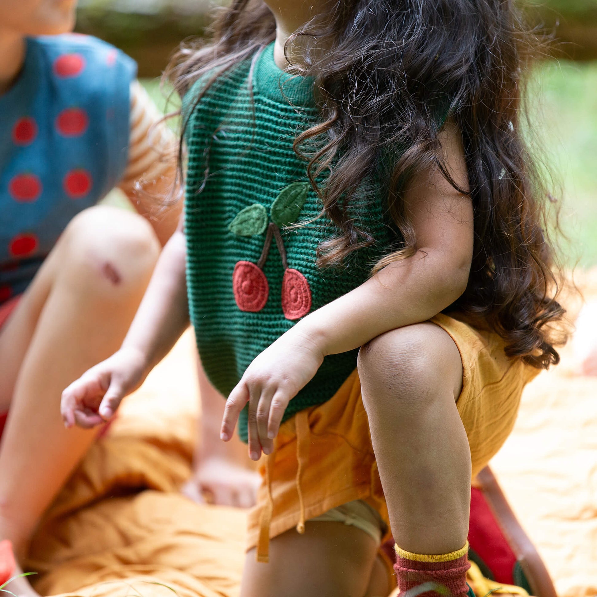 Little Cherry Knitted Pullover Green / 12-24m