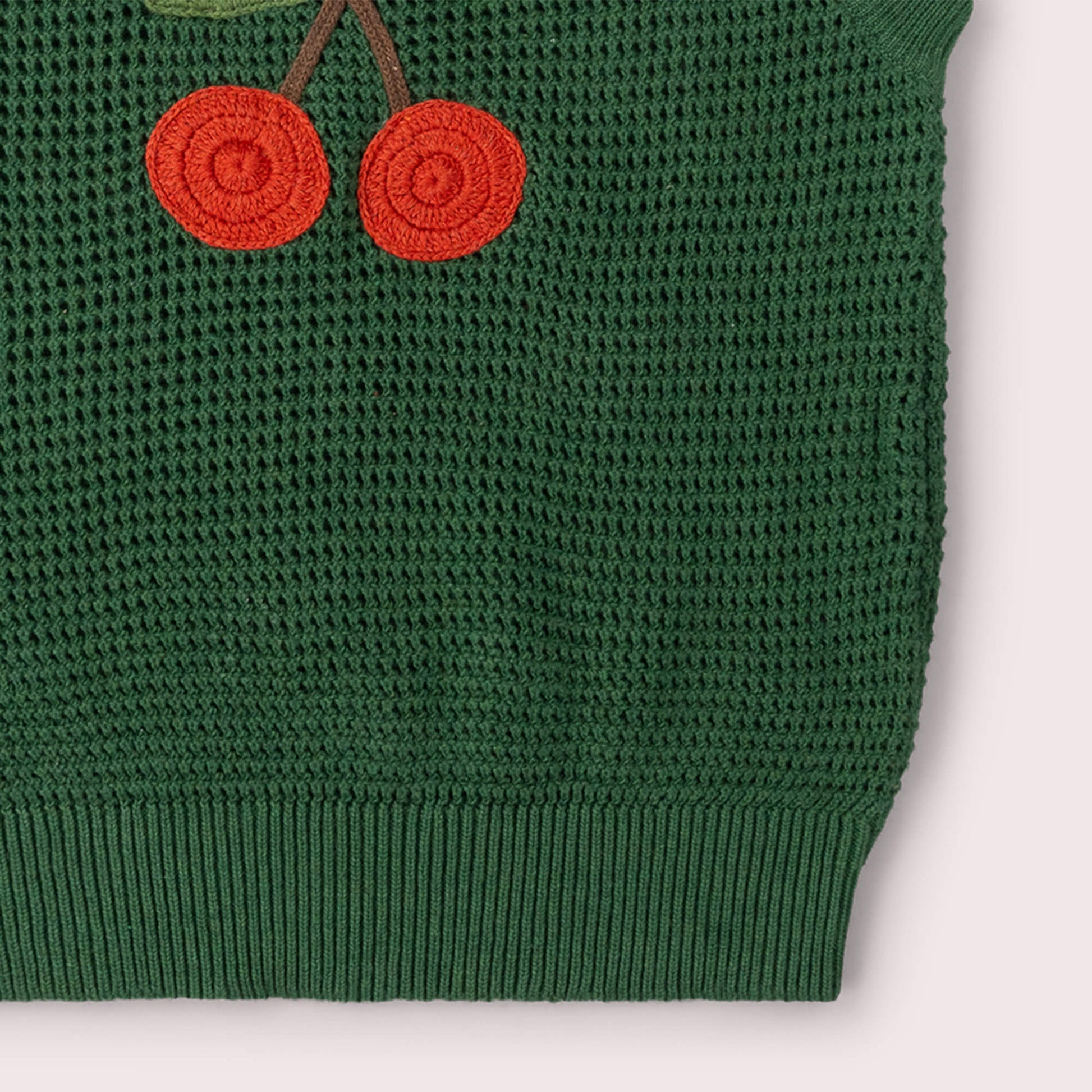 Little Cherry Knitted Pullover Green / 12-24m