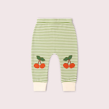 Cherry Knee Patch Striped Joggers Green / 18-24m