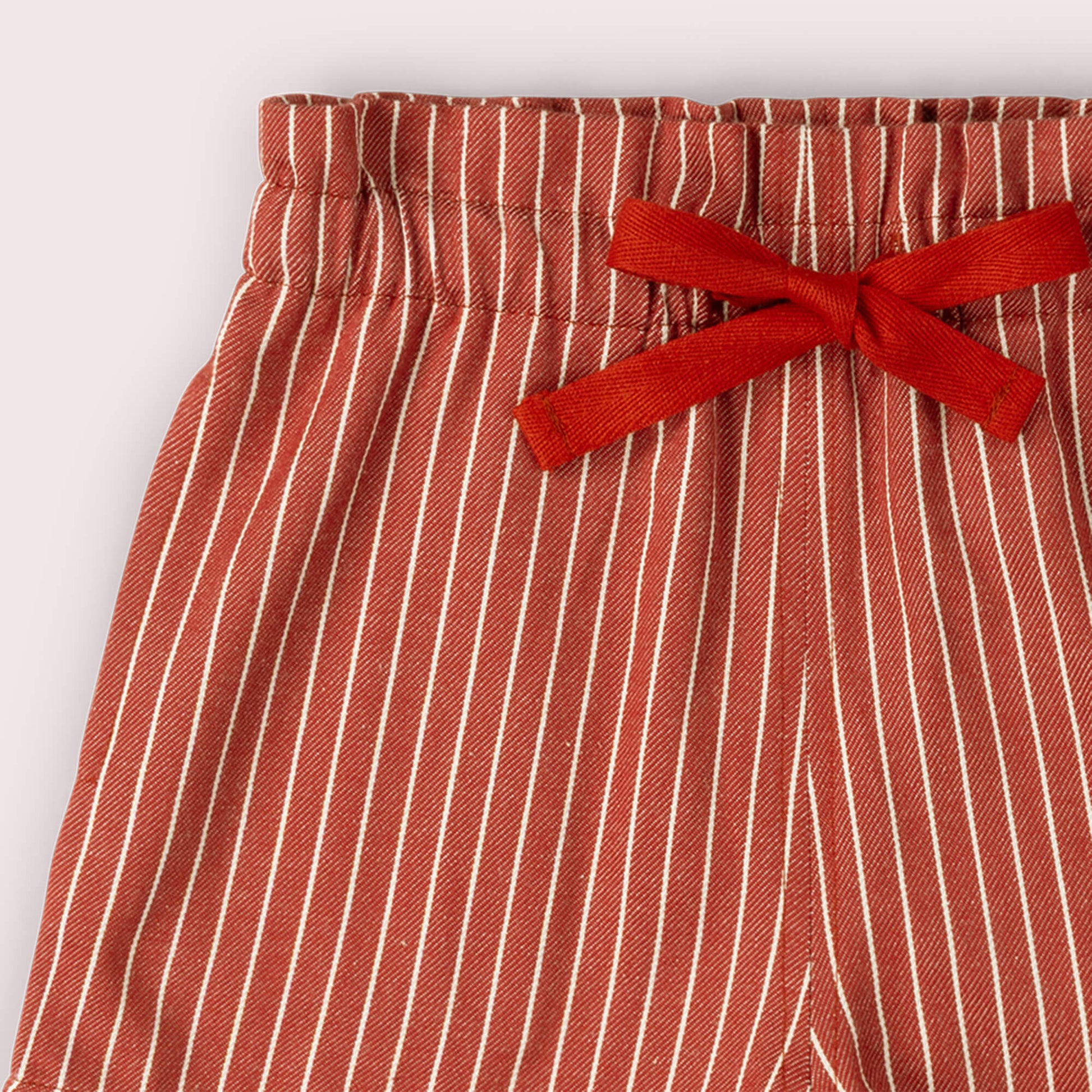 Burnt Ochre Striped By The Sea Twill Shorts Red / 18-24m