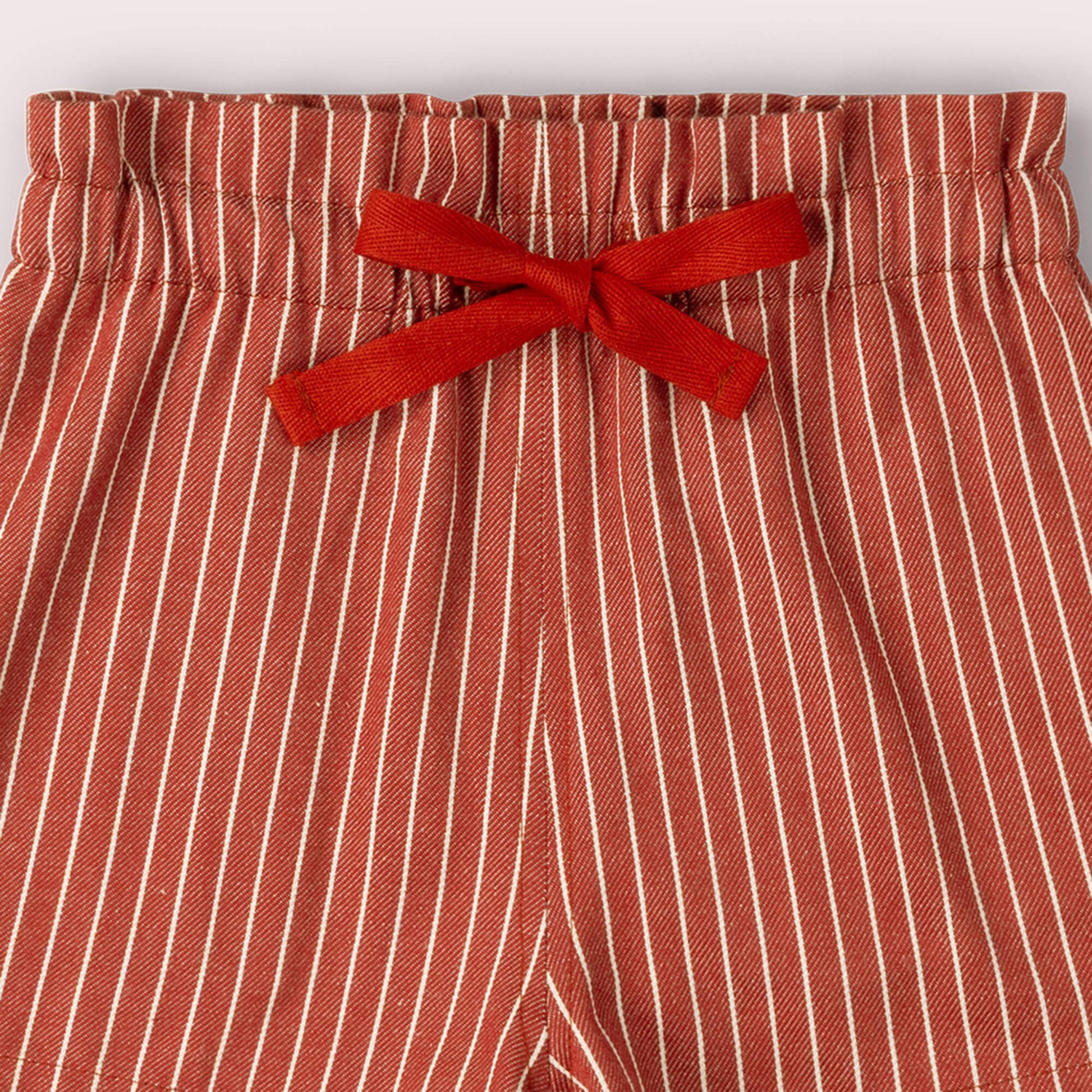 Burnt Ochre Striped By The Sea Twill Shorts Red / 18-24m