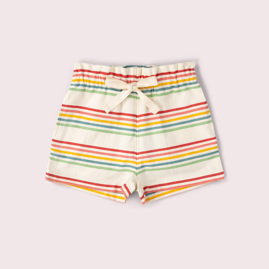 Cream Rainbow Striped By The Sea Twill Shorts MULTI / 18-24m