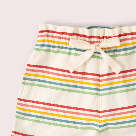 Cream Rainbow Striped By The Sea Twill Shorts MULTI / 18-24m