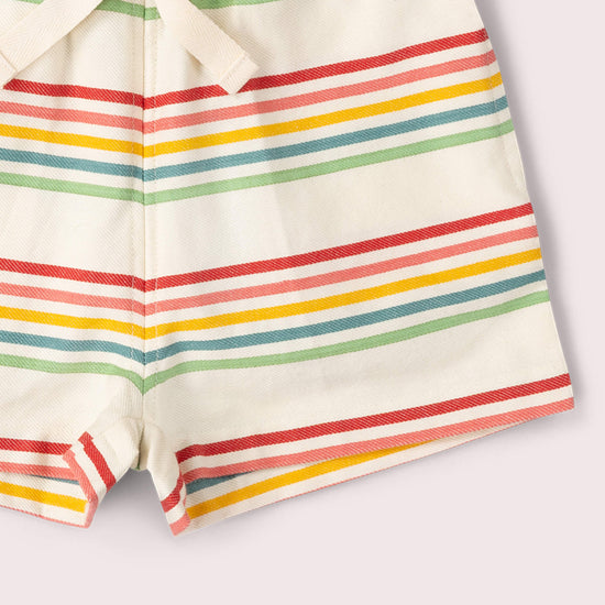 Cream Rainbow Striped By The Sea Twill Shorts MULTI / 18-24m