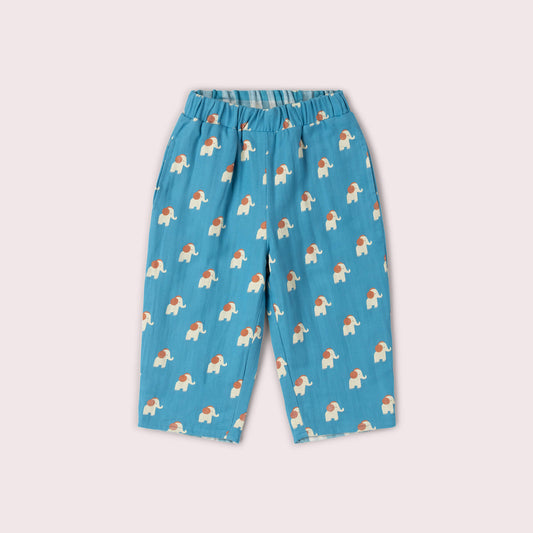 Blue Elephants Reversible Pull On Trousers Blue / 18-24m