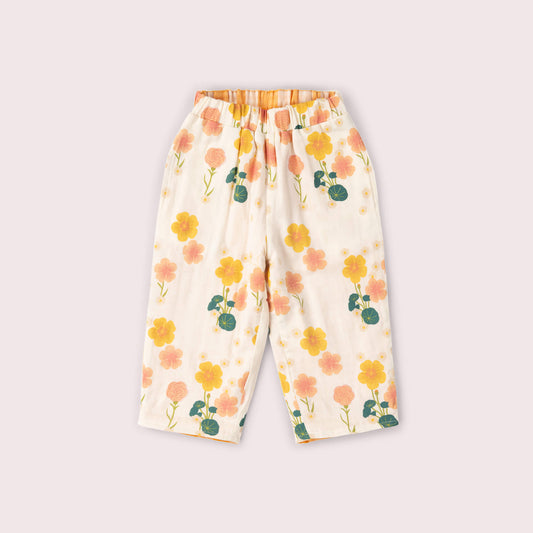 Flora Reversible Pull On Trousers Cream / 18-24m