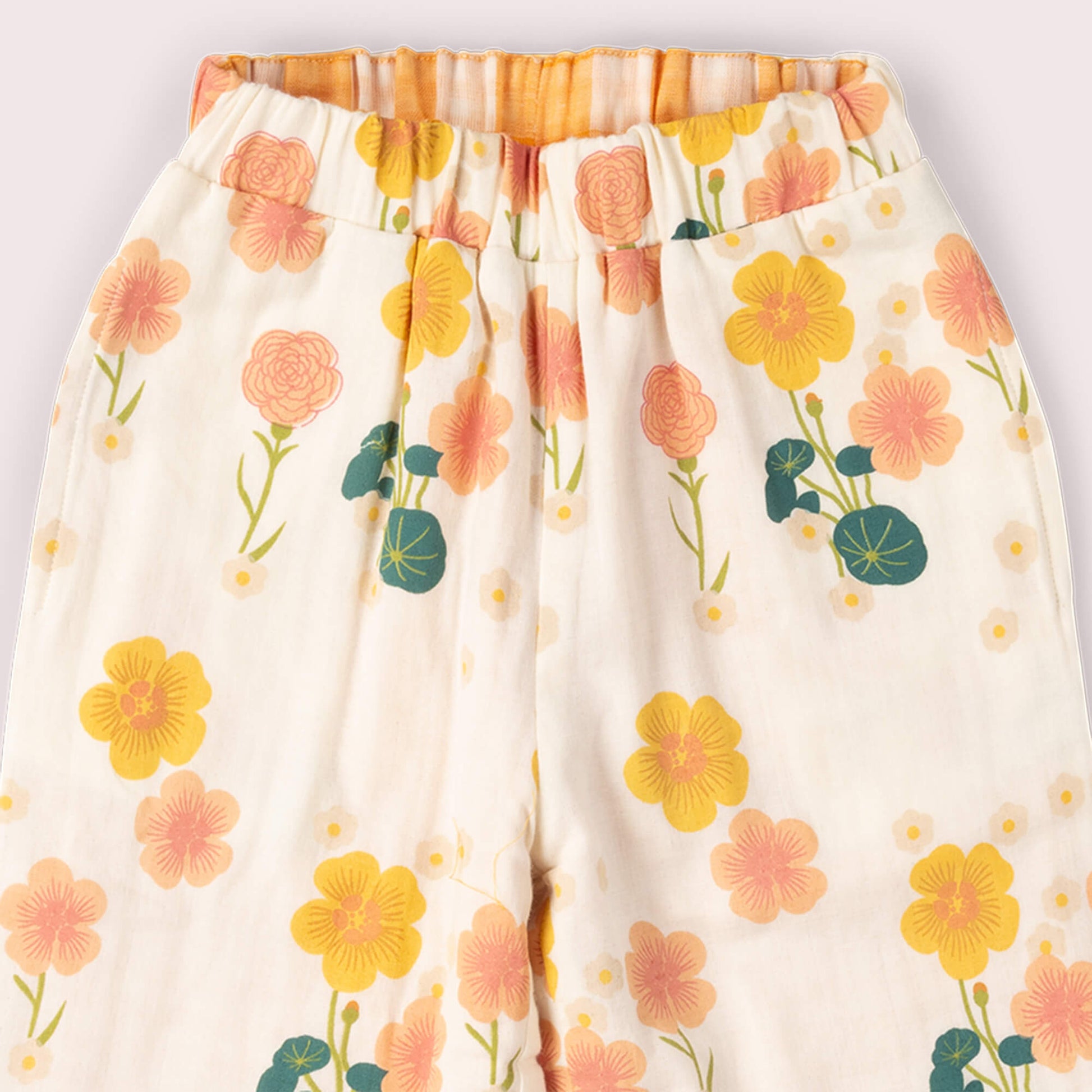 Flora Reversible Pull On Trousers Cream / 18-24m