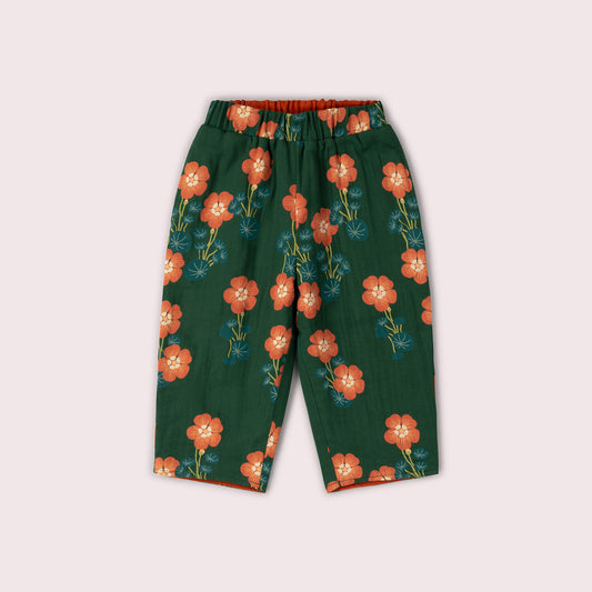 Orange Blooms Reversible Pull On Trousers Green / 18-24m