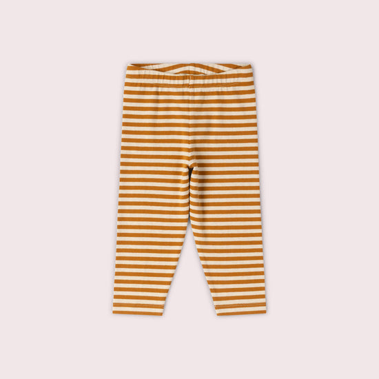 Apricot Striped Leggings Gold / 18-24m