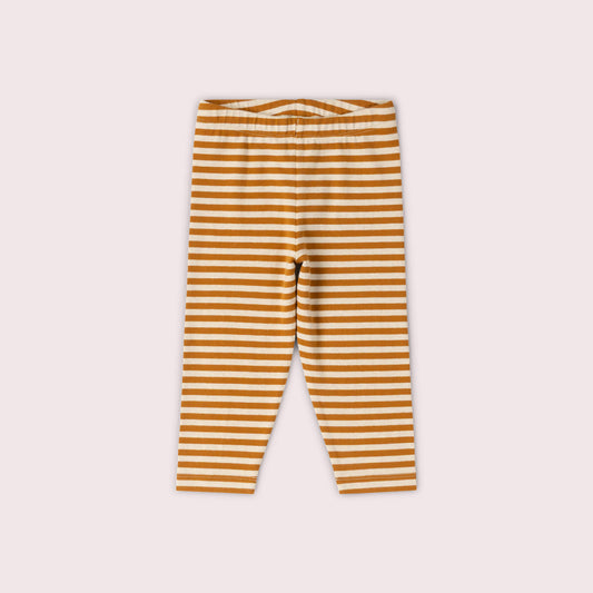 Apricot Striped Leggings Gold / 18-24m