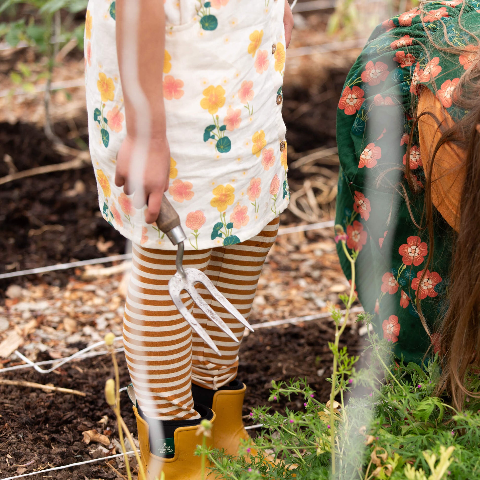 Apricot Striped Leggings Gold / 18-24m