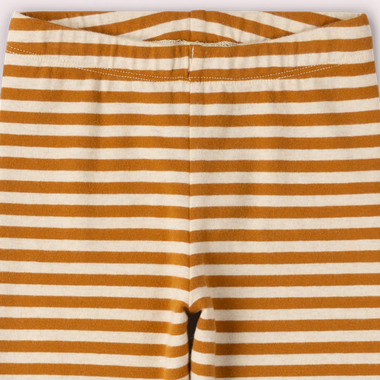 Apricot Striped Leggings Gold / 18-24m