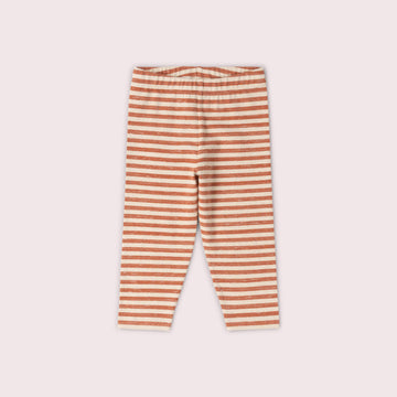 Burnt Ochre Striped Leggings Red / 18-24m