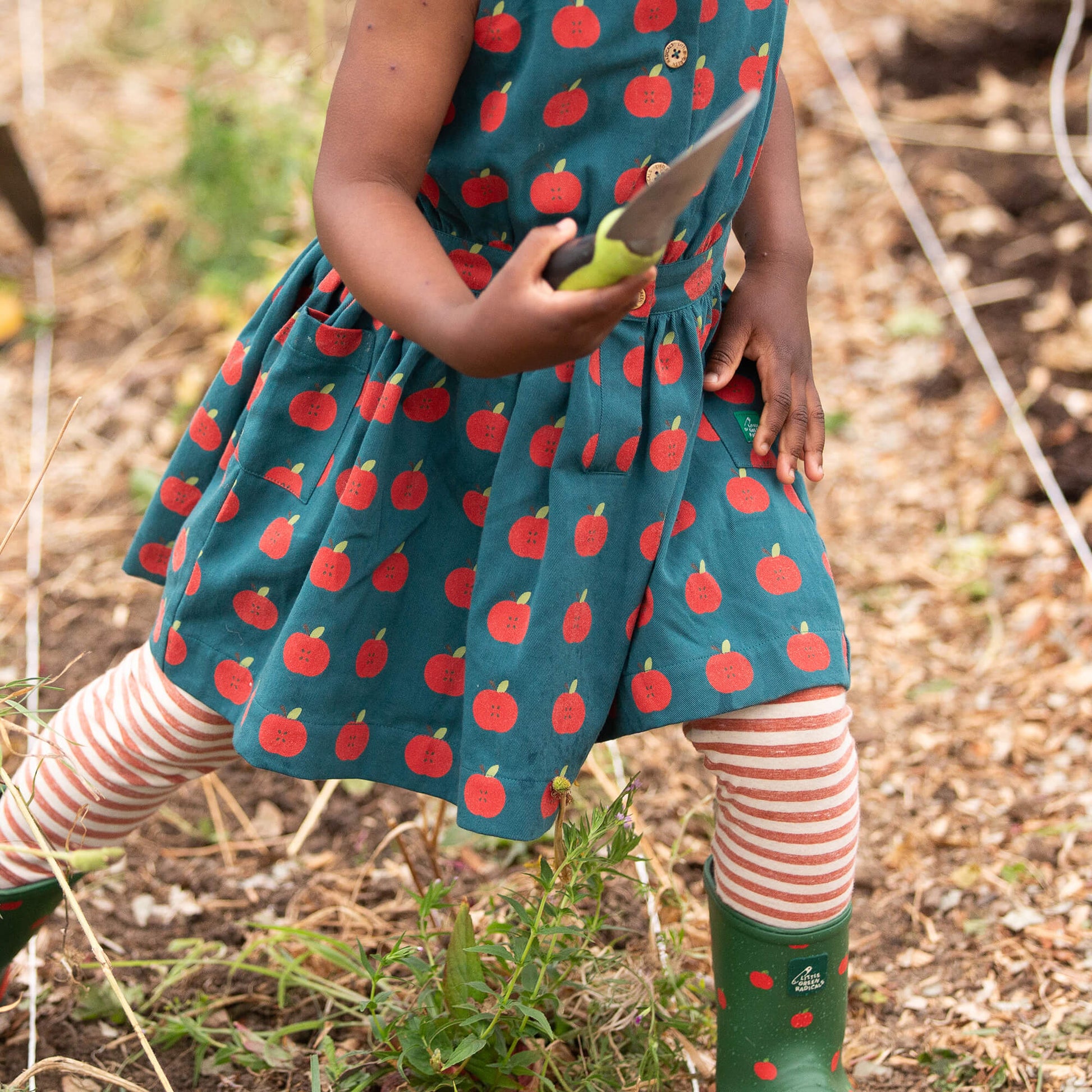 Burnt Ochre Striped Leggings Red / 18-24m