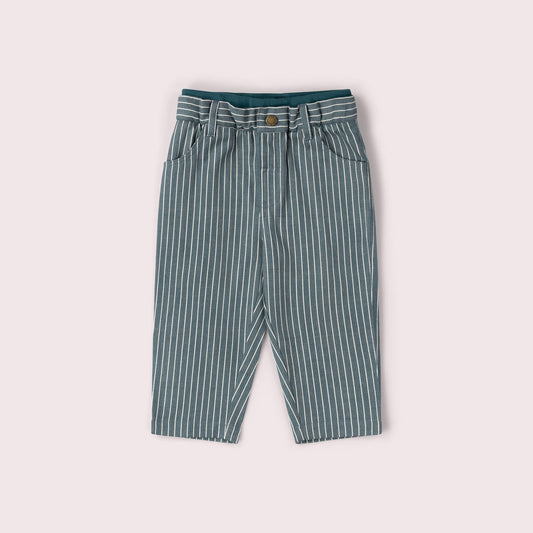 Navy Stripe Rib Waistband Pocket Trousers Navy / 18-24m