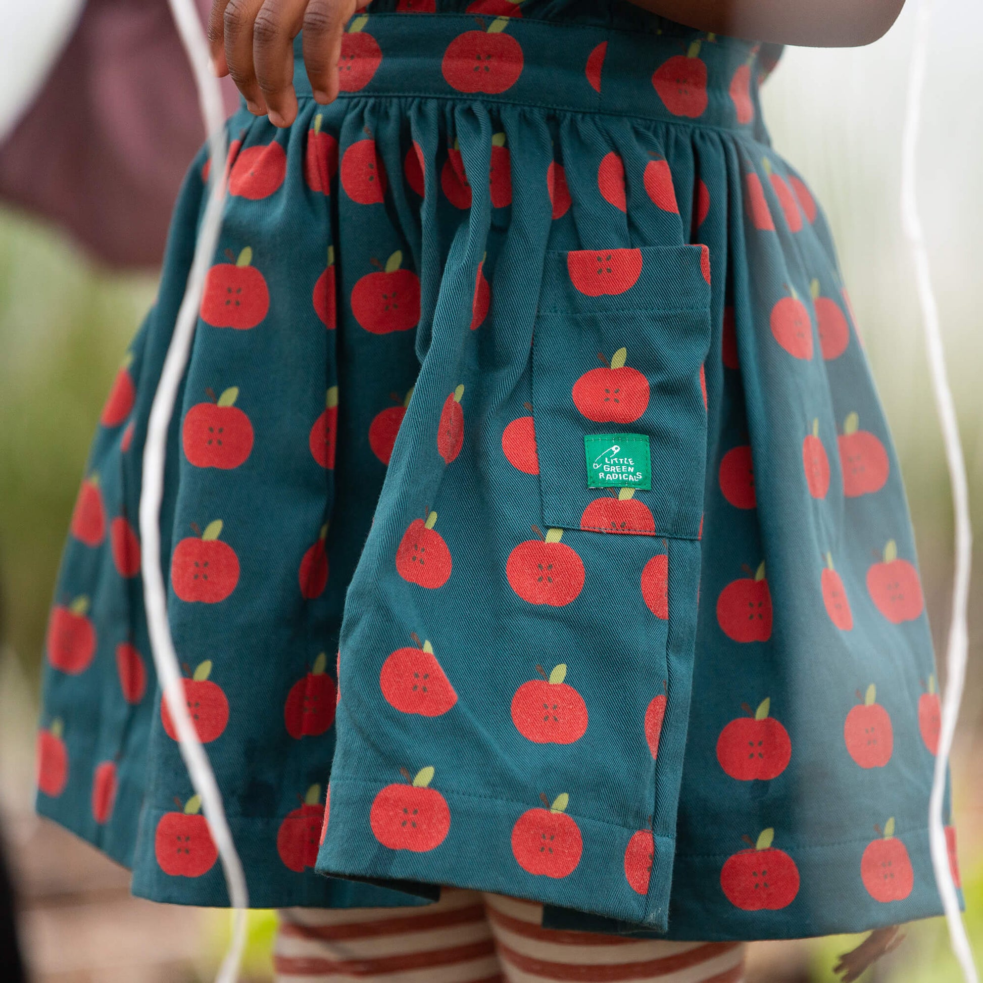 Apple Pinafore Button Dress Blue / 18-24m