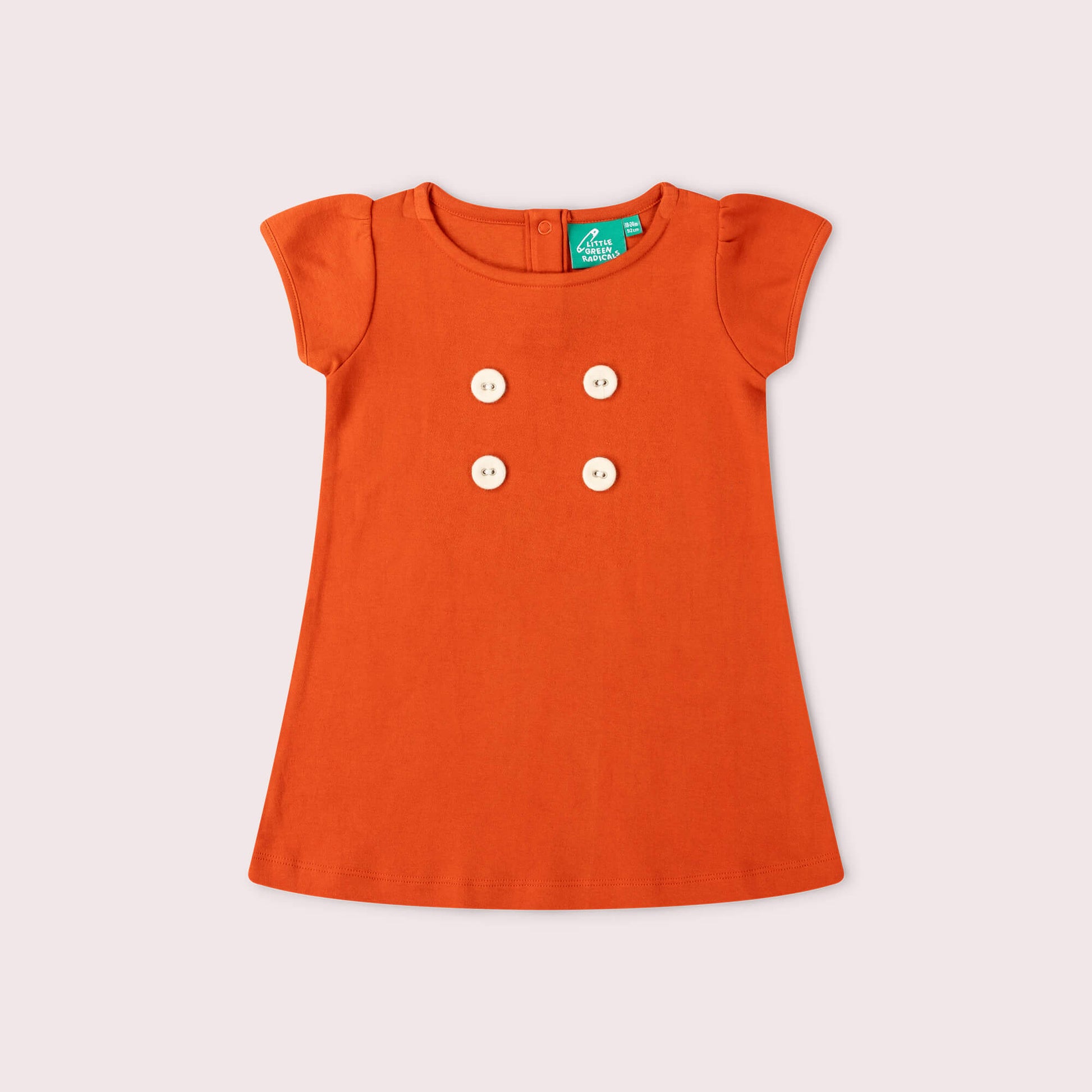 Red Button Boatneck Tunic Dress Red / 18-24m