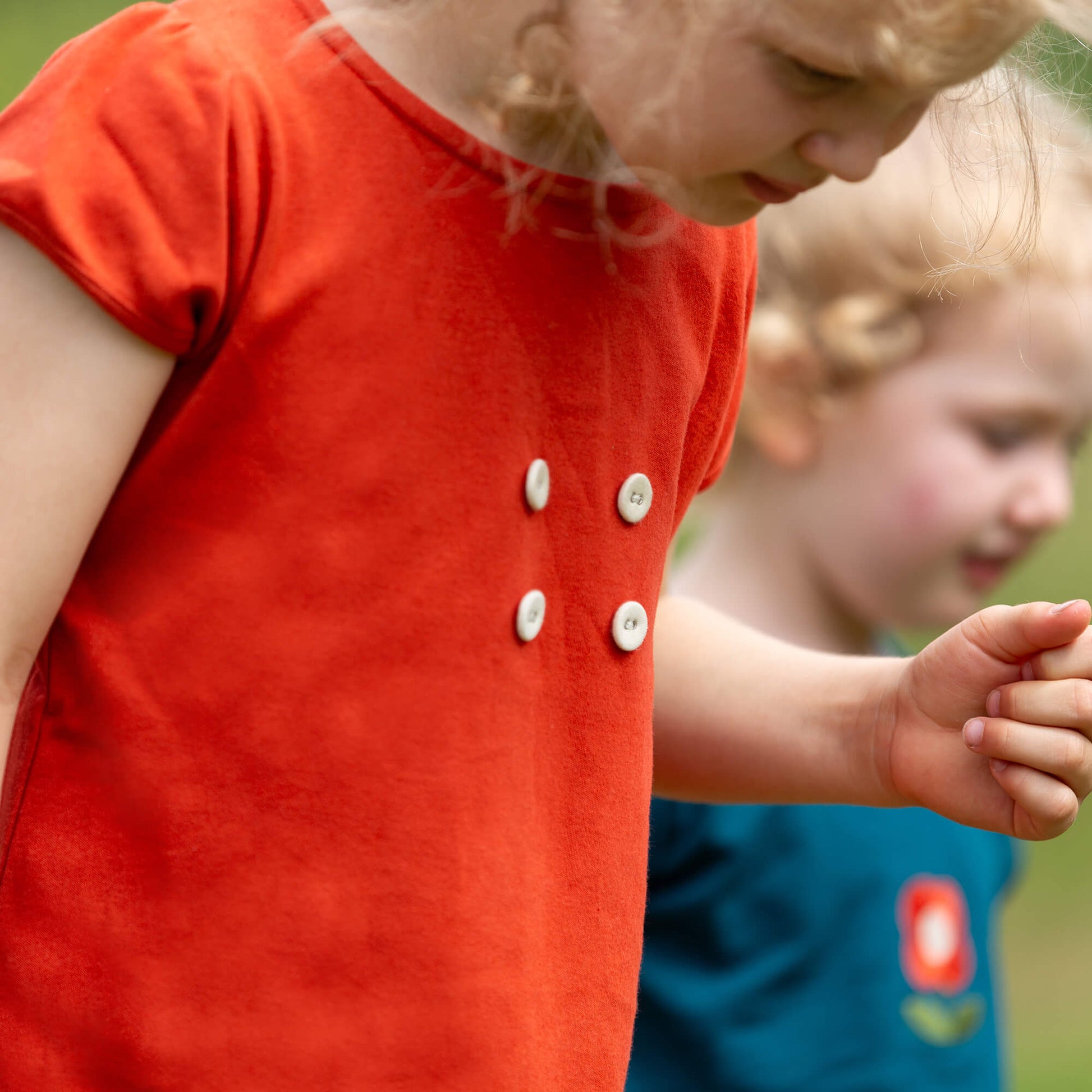 Red Button Boatneck Tunic Dress Red / 18-24m