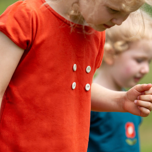 Red Button Boatneck Tunic Dress Red / 18-24m