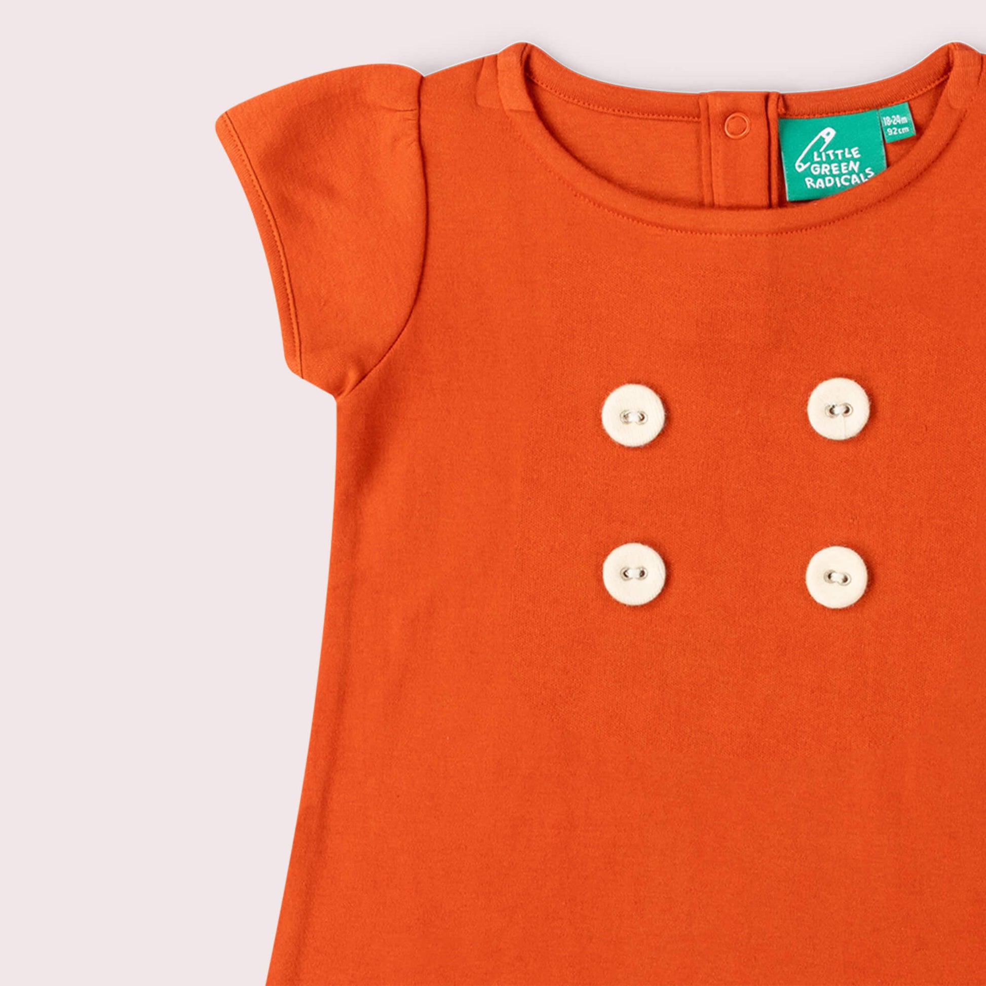 Red Button Boatneck Tunic Dress Red / 18-24m