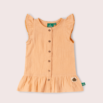 Coral Pink Dropped Waist Dress Pink / 18-24m
