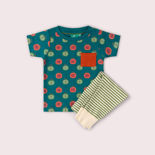 Apple Picking Organic T Shirt & Jogger Playset Blue / 18-24m